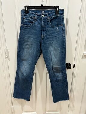 GAP Women’s Blue Straight-Leg Raw Hem Jeans size 2/26